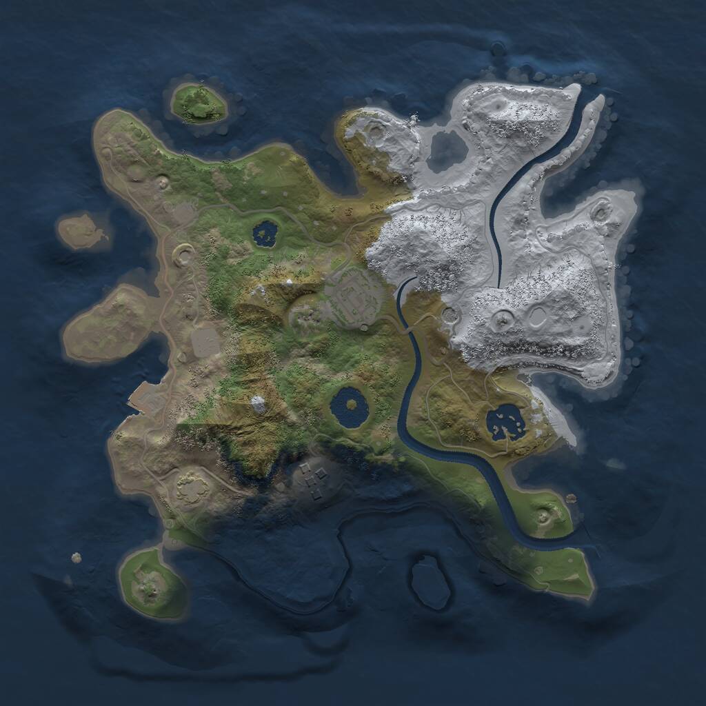 Rust Map: Procedural Map, Size: 2750, Seed: 25420, 6 Monuments