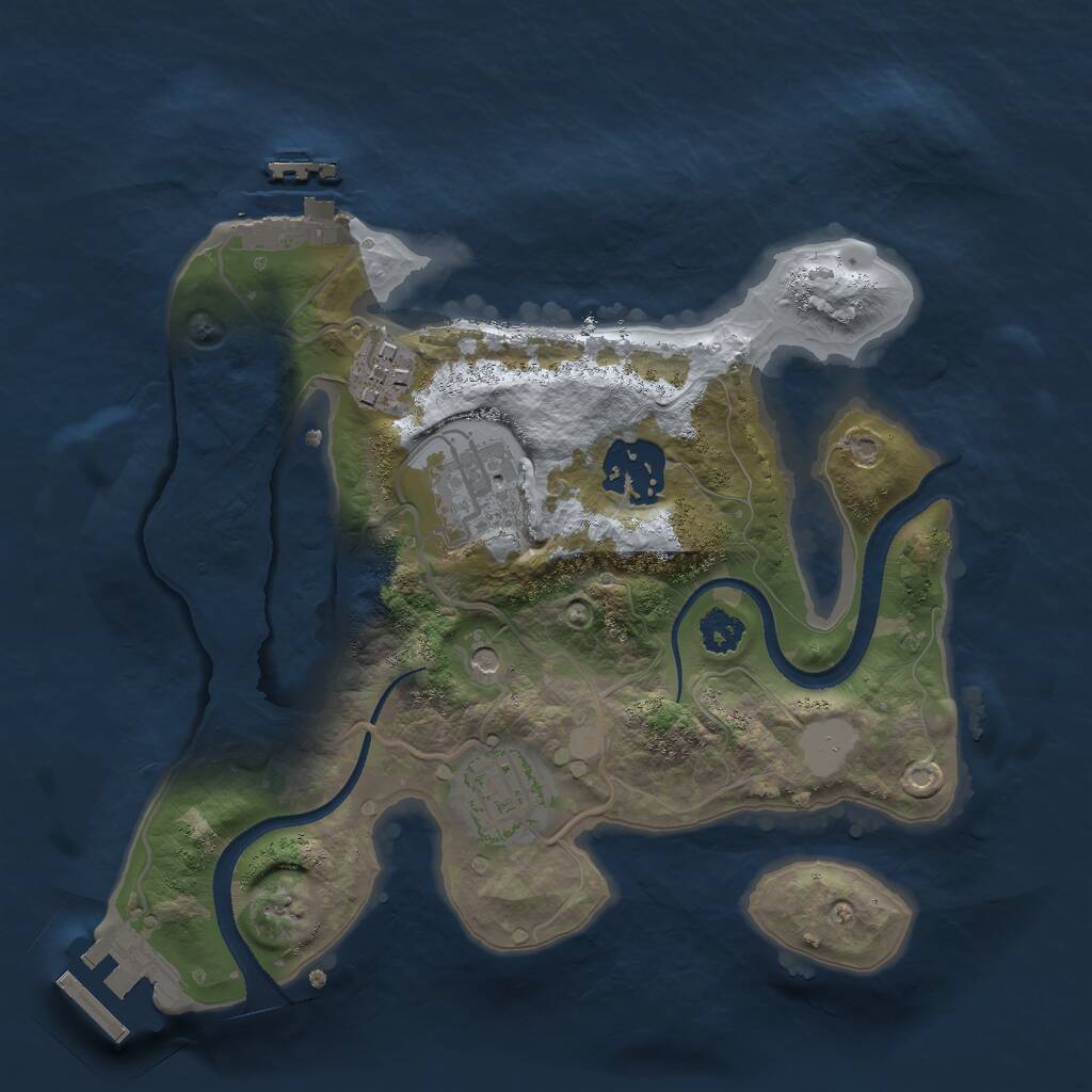 Rust Map: Procedural Map, Size: 2500, Seed: 468353143, 8 Monuments