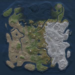 Thumbnail Rust Map: Procedural Map, Size: 4500, Seed: 529373499, 17 Monuments