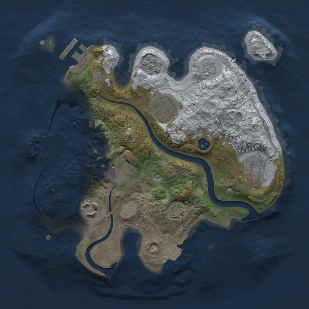 Rust Map: Procedural Map, Size: 2500, Seed: 807970889, 11 Monuments