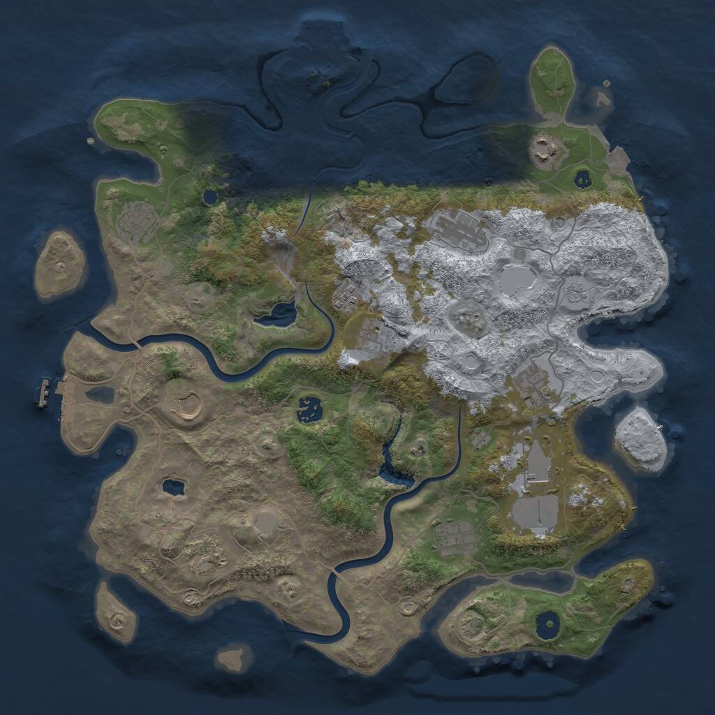Rust Map: Procedural Map, Size: 4000, Seed: 471679607, 17 Monuments