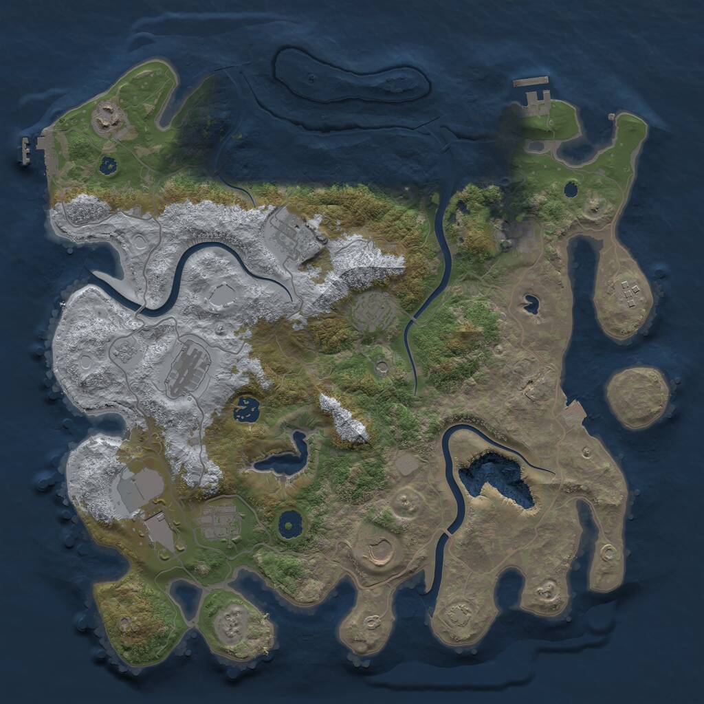Rust Map: Procedural Map, Size: 4000, Seed: 296056192, 16 Monuments