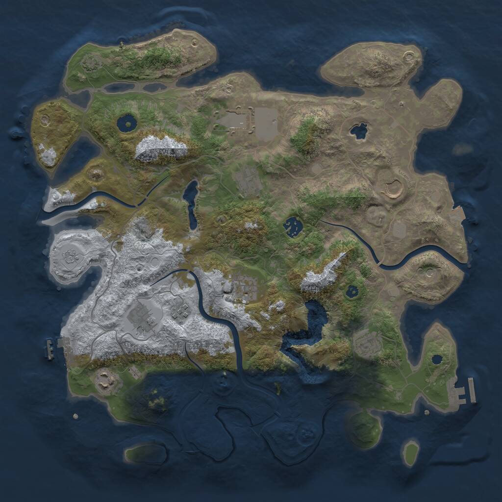Rust Map: Procedural Map, Size: 4000, Seed: 1804189683, 15 Monuments