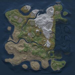 Thumbnail Rust Map: Procedural Map, Size: 3750, Seed: 1477119938, 13 Monuments