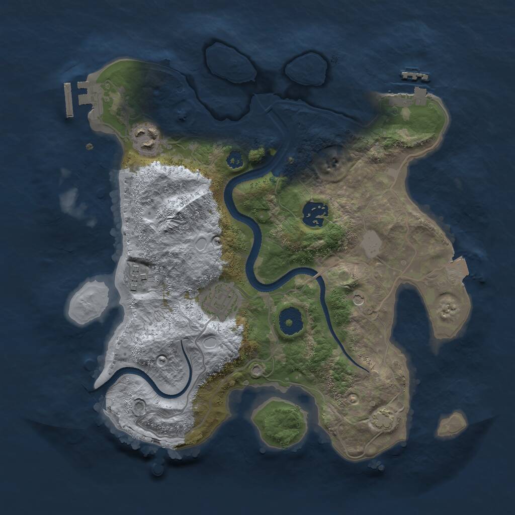 Rust Map: Procedural Map, Size: 2999, Seed: 100, 9 Monuments