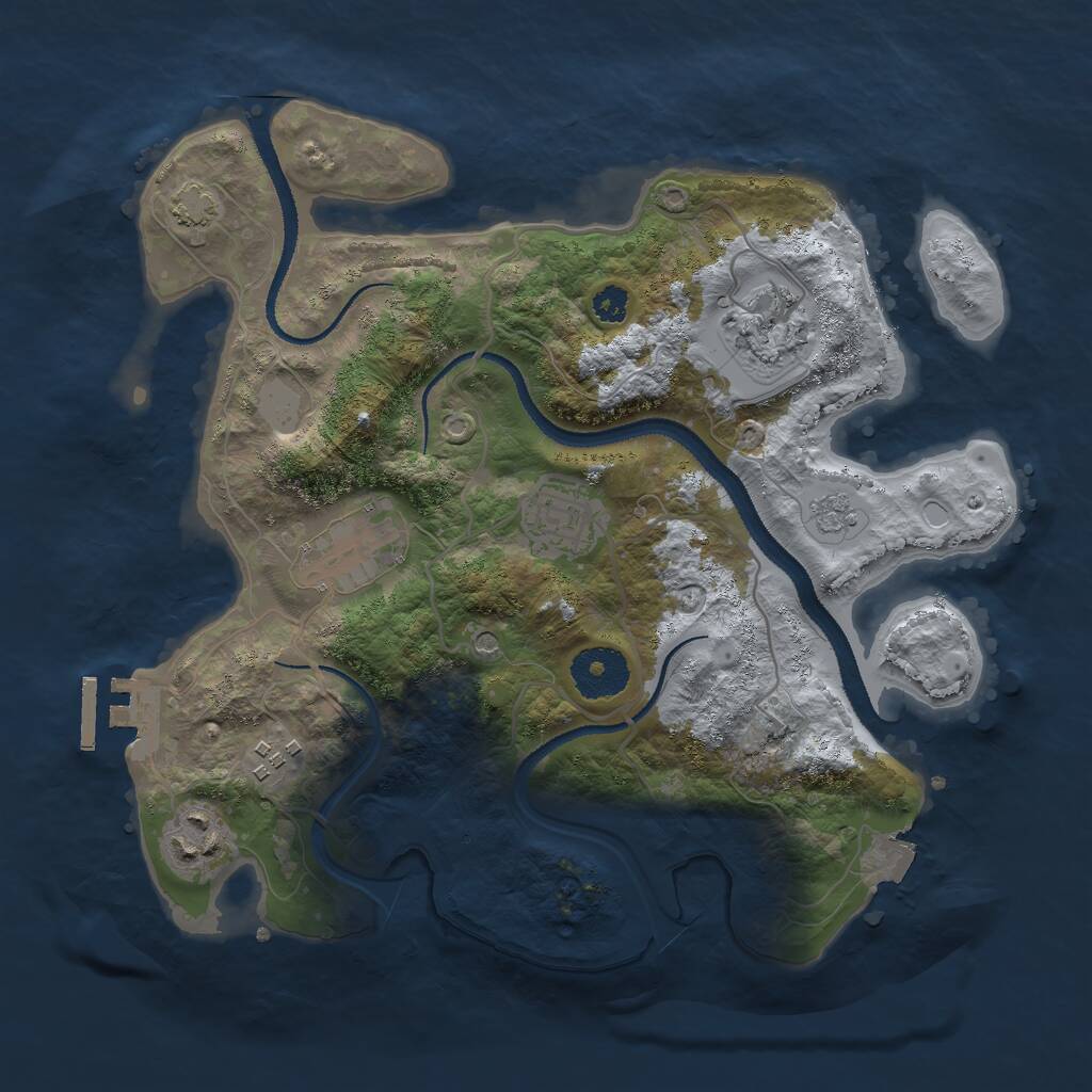 Rust Map: Procedural Map, Size: 3000, Seed: 602602, 10 Monuments