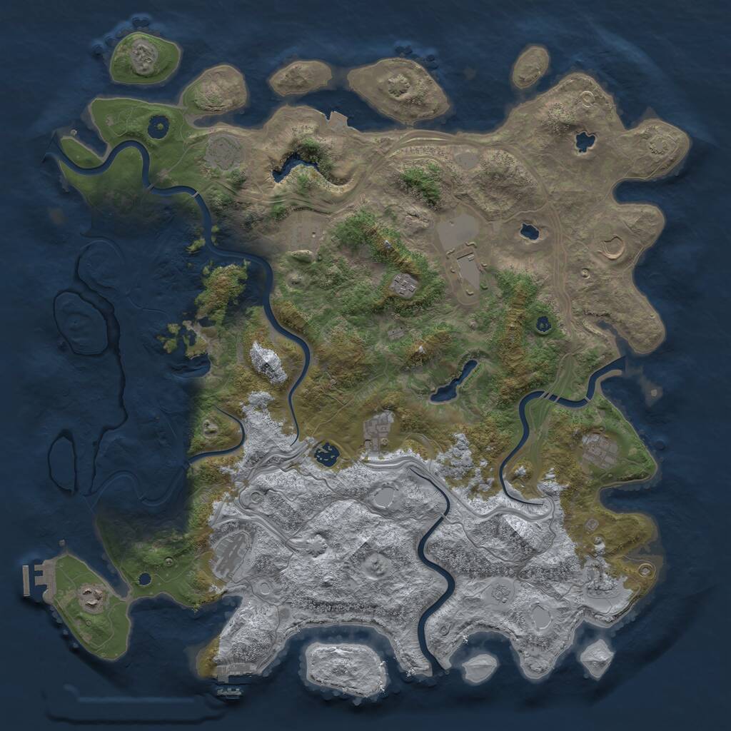 Rust Map: Procedural Map, Size: 4800, Seed: 1459223166, 17 Monuments
