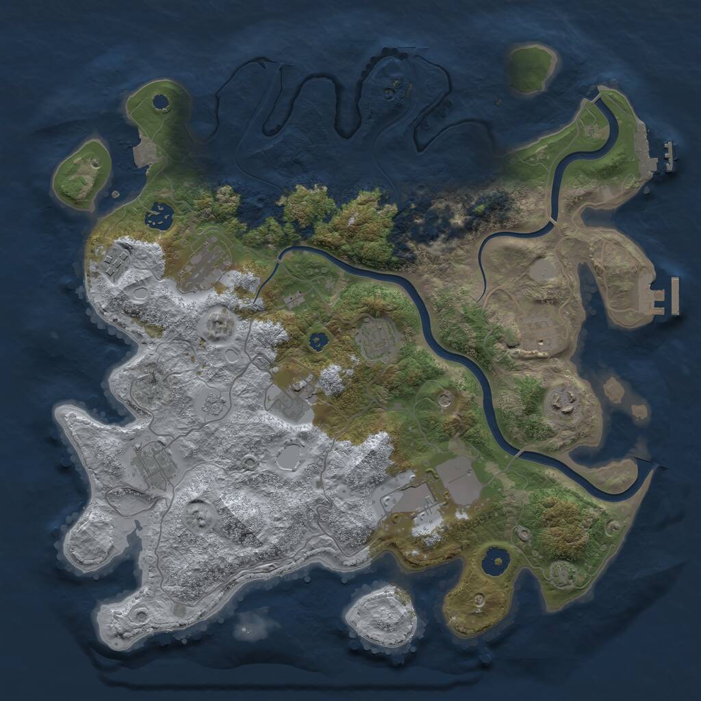 Rust Map: Procedural Map, Size: 3750, Seed: 45715, 15 Monuments