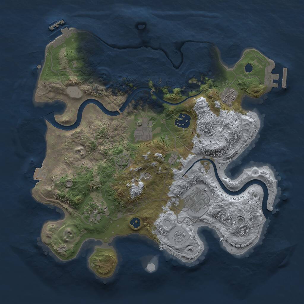Rust Map: Procedural Map, Size: 3000, Seed: 2271, 11 Monuments
