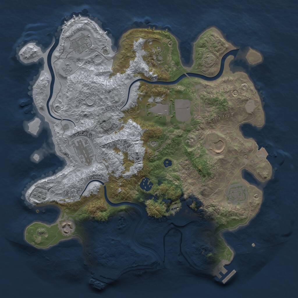 Rust Map: Procedural Map, Size: 3500, Seed: 1179534565, 16 Monuments