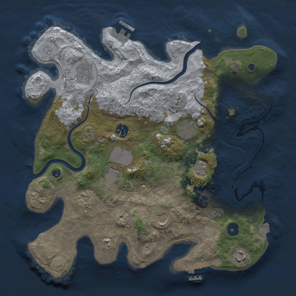Rust Map: Procedural Map, Size: 3500, Seed: 892350, 14 Monuments
