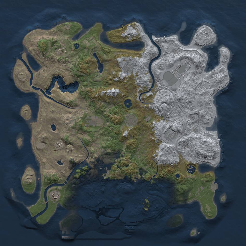 Rust Map: Procedural Map, Size: 4500, Seed: 19062025, 16 Monuments