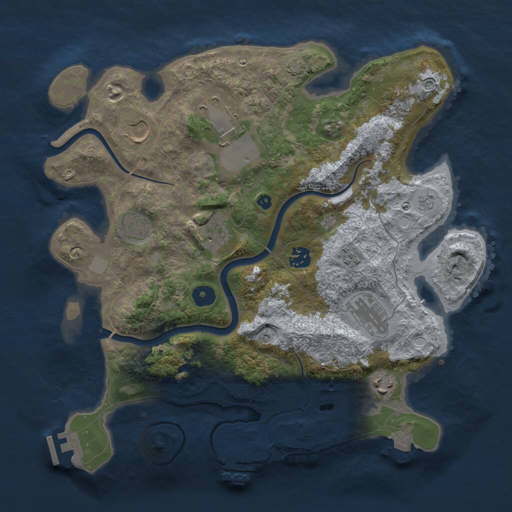 Rust Map: Procedural Map, Size: 3500, Seed: 2071071836, 15 Monuments