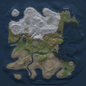 Thumbnail Rust Map: Procedural Map, Size: 3300, Seed: 683751454, 15 Monuments