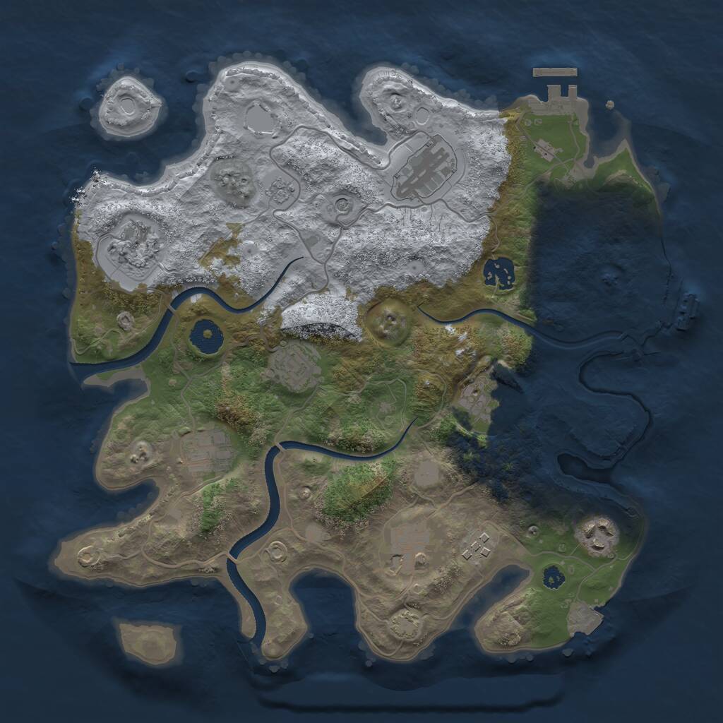 Rust Map: Procedural Map, Size: 3300, Seed: 683751454, 15 Monuments