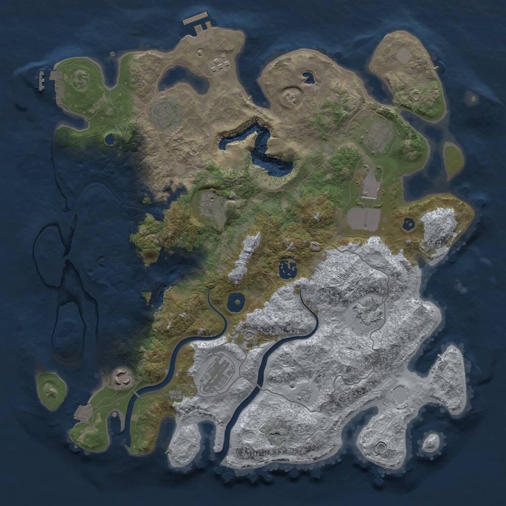 Rust Map: Procedural Map, Size: 4000, Seed: 404459980, 15 Monuments