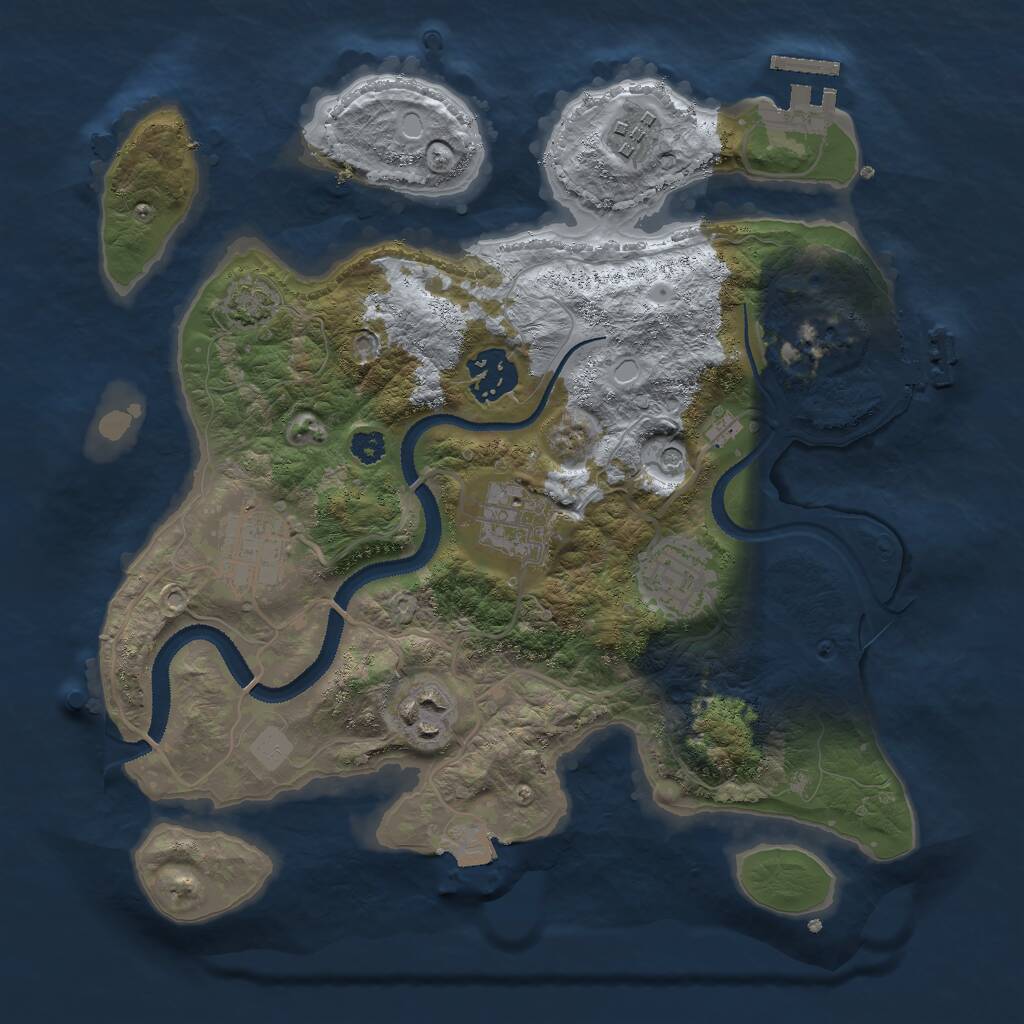 Rust Map: Procedural Map, Size: 3000, Seed: 649797749, 11 Monuments