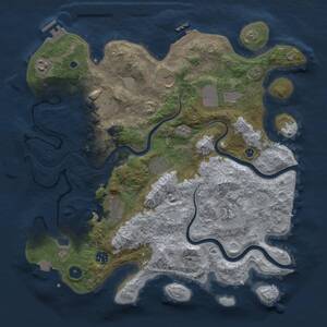 Thumbnail Rust Map: Procedural Map, Size: 3900, Seed: 1992118456, 15 Monuments