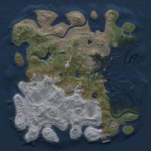 Thumbnail Rust Map: Procedural Map, Size: 4000, Seed: 161054667, 16 Monuments