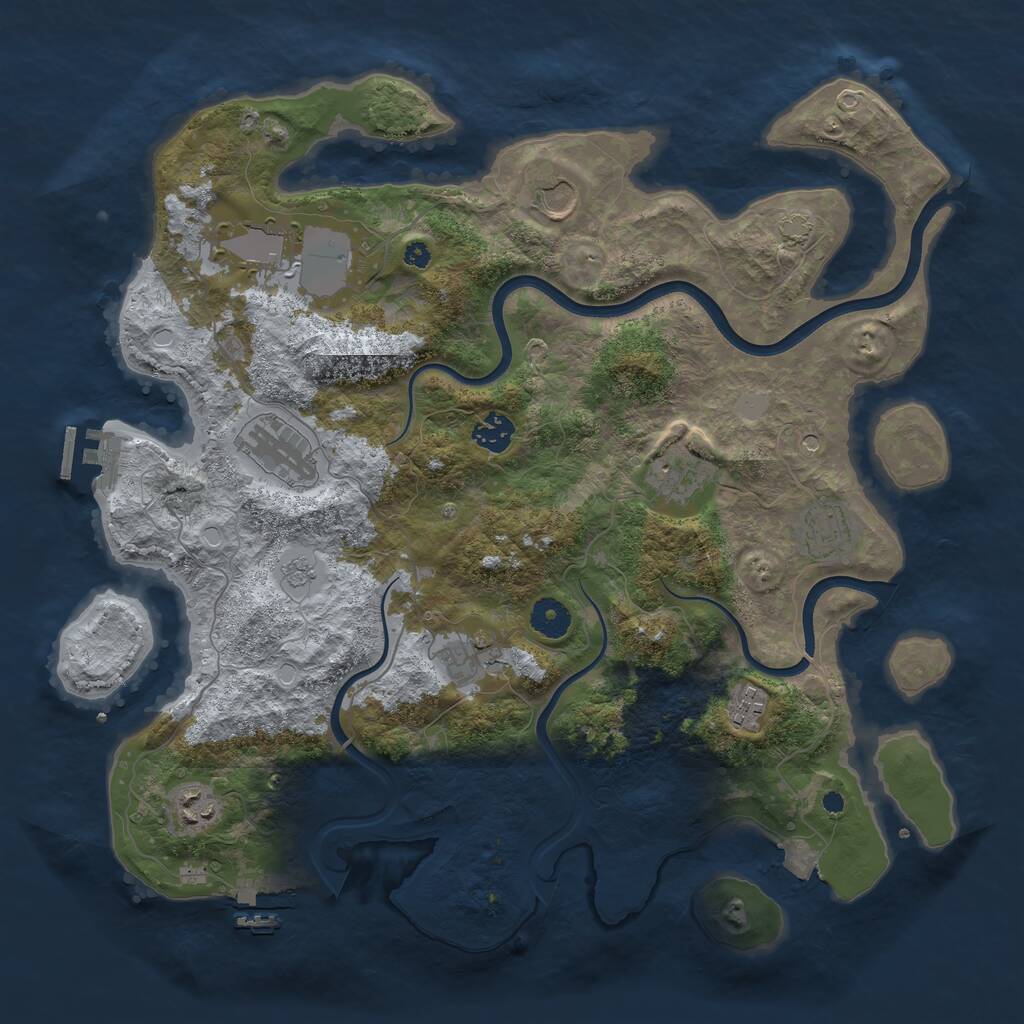 Rust Map: Procedural Map, Size: 3900, Seed: 1512622062, 15 Monuments