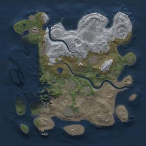 Thumbnail Rust Map: Procedural Map, Size: 3700, Seed: 229184939, 17 Monuments