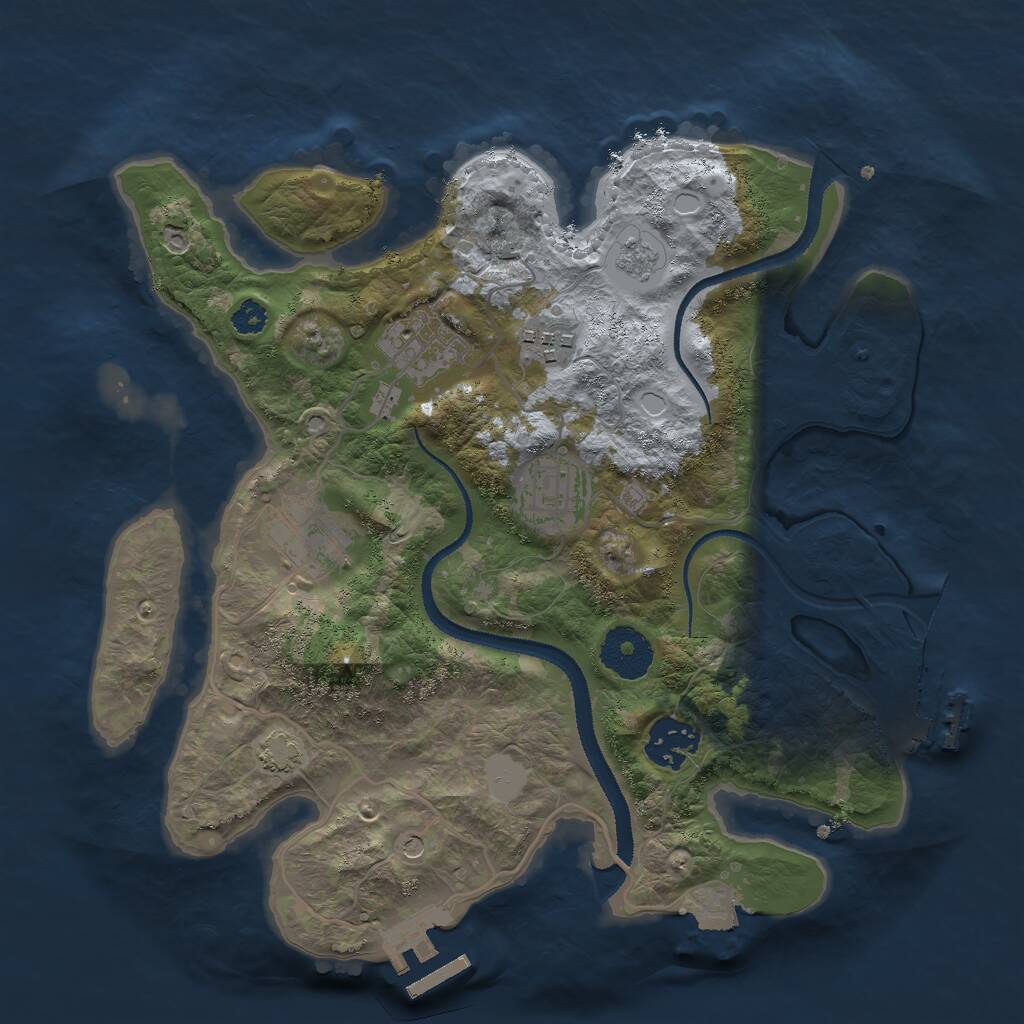 Rust Map: Procedural Map, Size: 3000, Seed: 1345066324, 11 Monuments