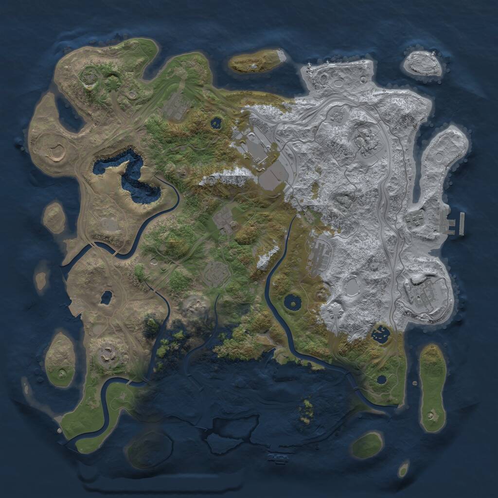 Rust Map: Procedural Map, Size: 4350, Seed: 19062025, 17 Monuments