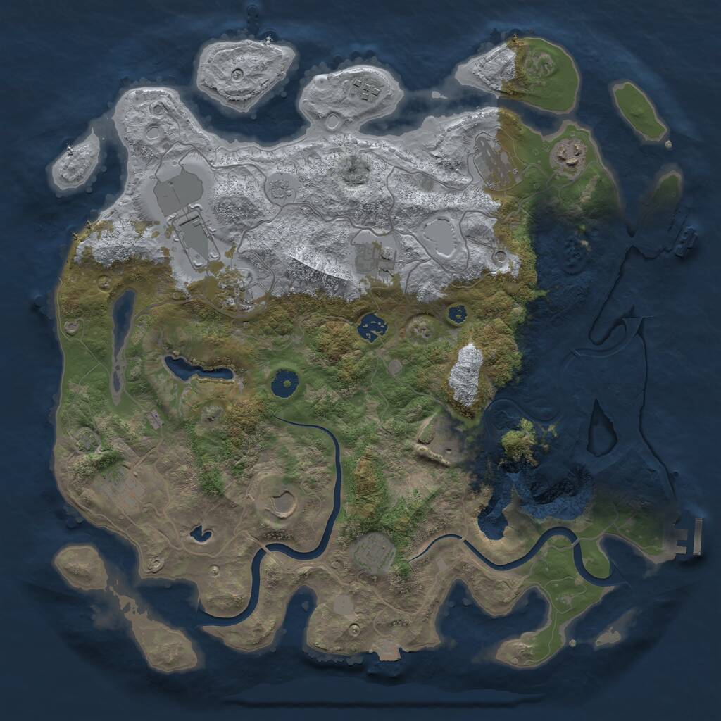 Rust Map: Procedural Map, Size: 4000, Seed: 1269451231, 17 Monuments