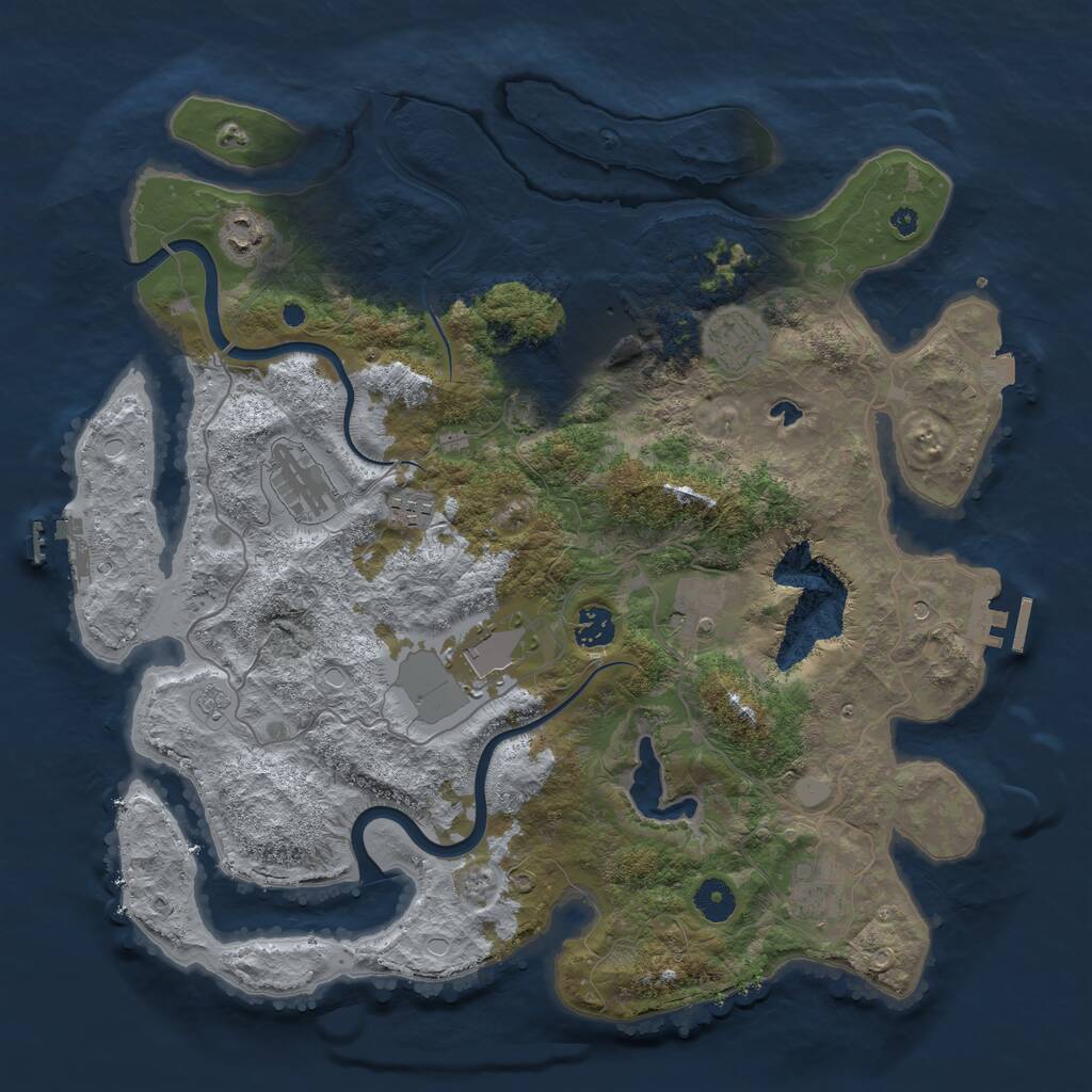 Rust Map: Procedural Map, Size: 4000, Seed: 1458790874, 15 Monuments