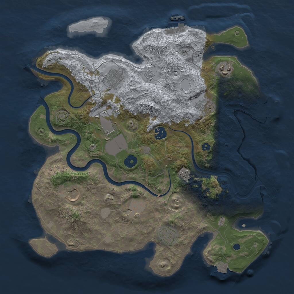 Rust Map: Procedural Map, Size: 3500, Seed: 2144009691, 15 Monuments