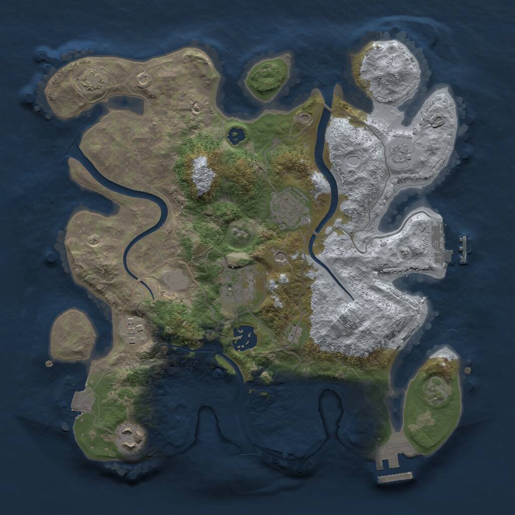 Rust Map: Procedural Map, Size: 3000, Seed: 1514754713, 11 Monuments