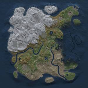 Thumbnail Rust Map: Procedural Map, Size: 3750, Seed: 12777393, 14 Monuments