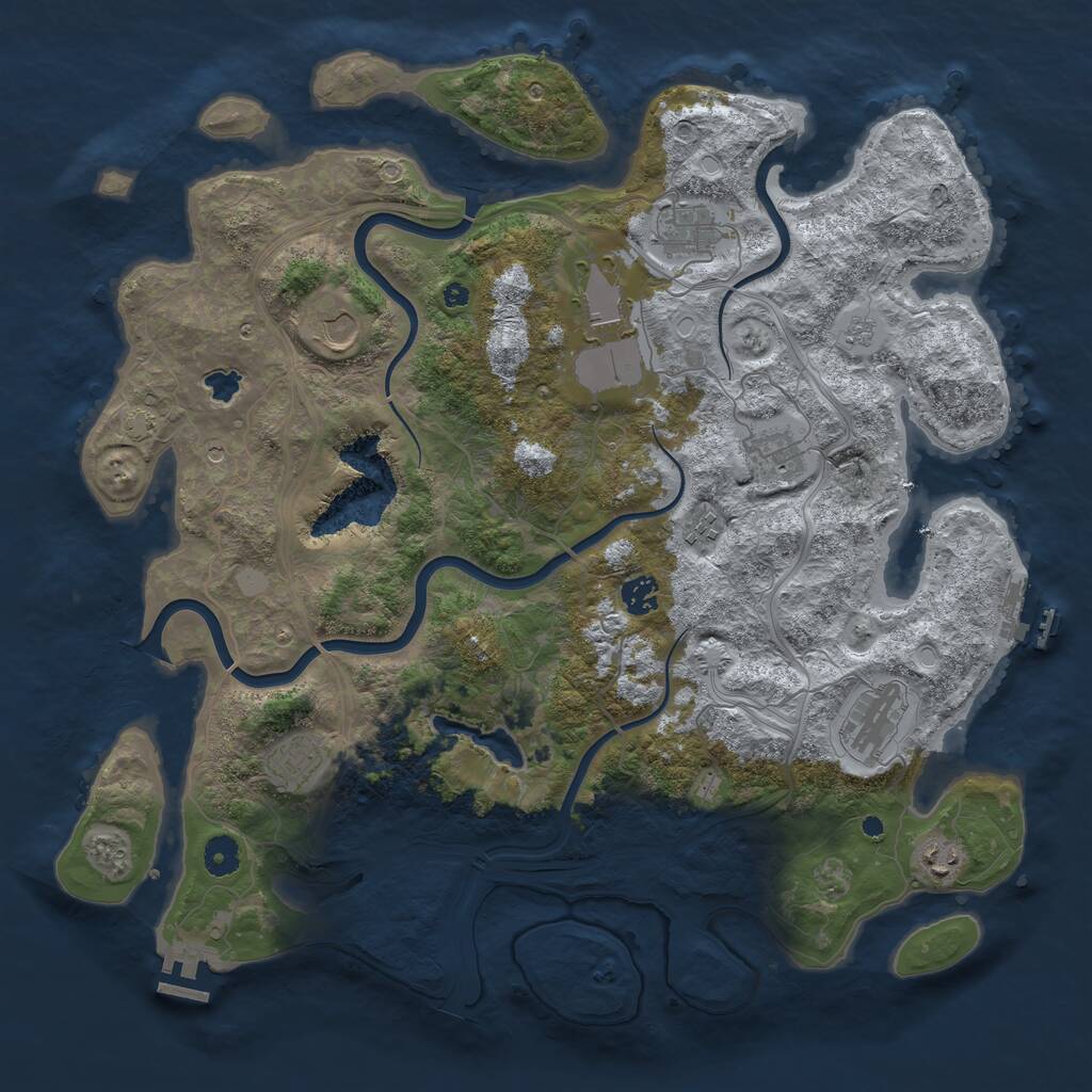 Rust Map: Procedural Map, Size: 4250, Seed: 491805051, 15 Monuments