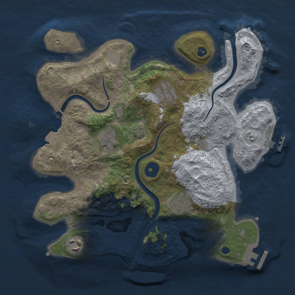 Rust Map: Procedural Map, Size: 3000, Seed: 214459558, 10 Monuments