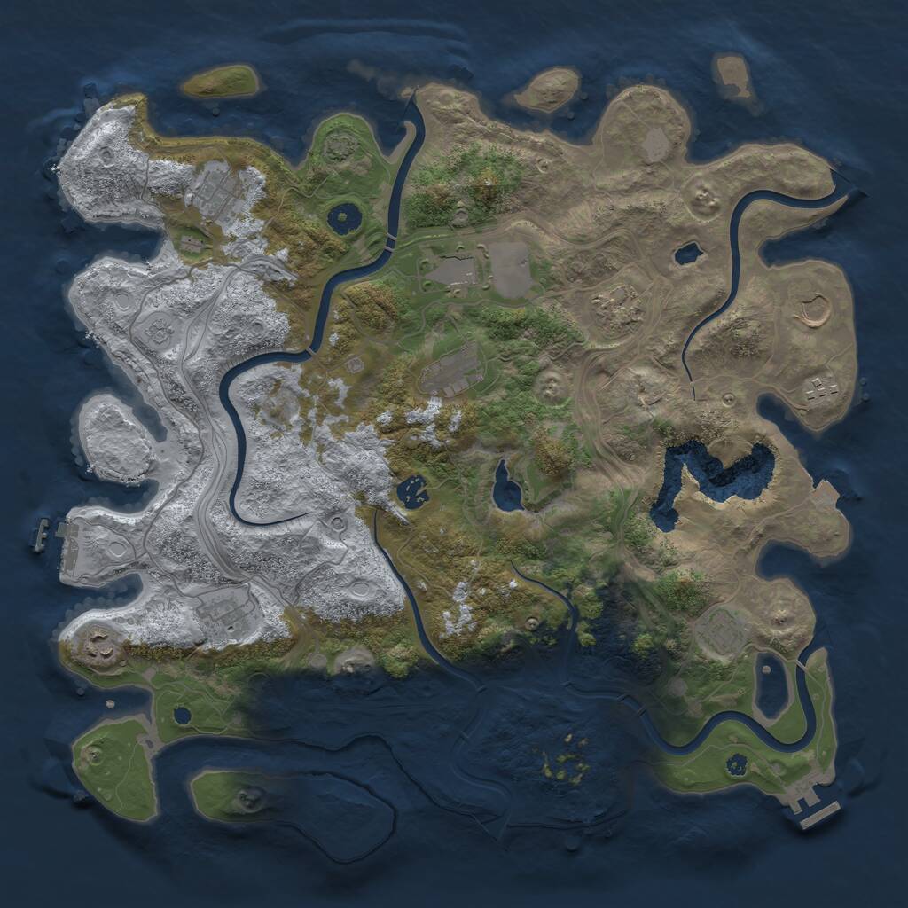 Rust Map: Procedural Map, Size: 4250, Seed: 503933226, 16 Monuments