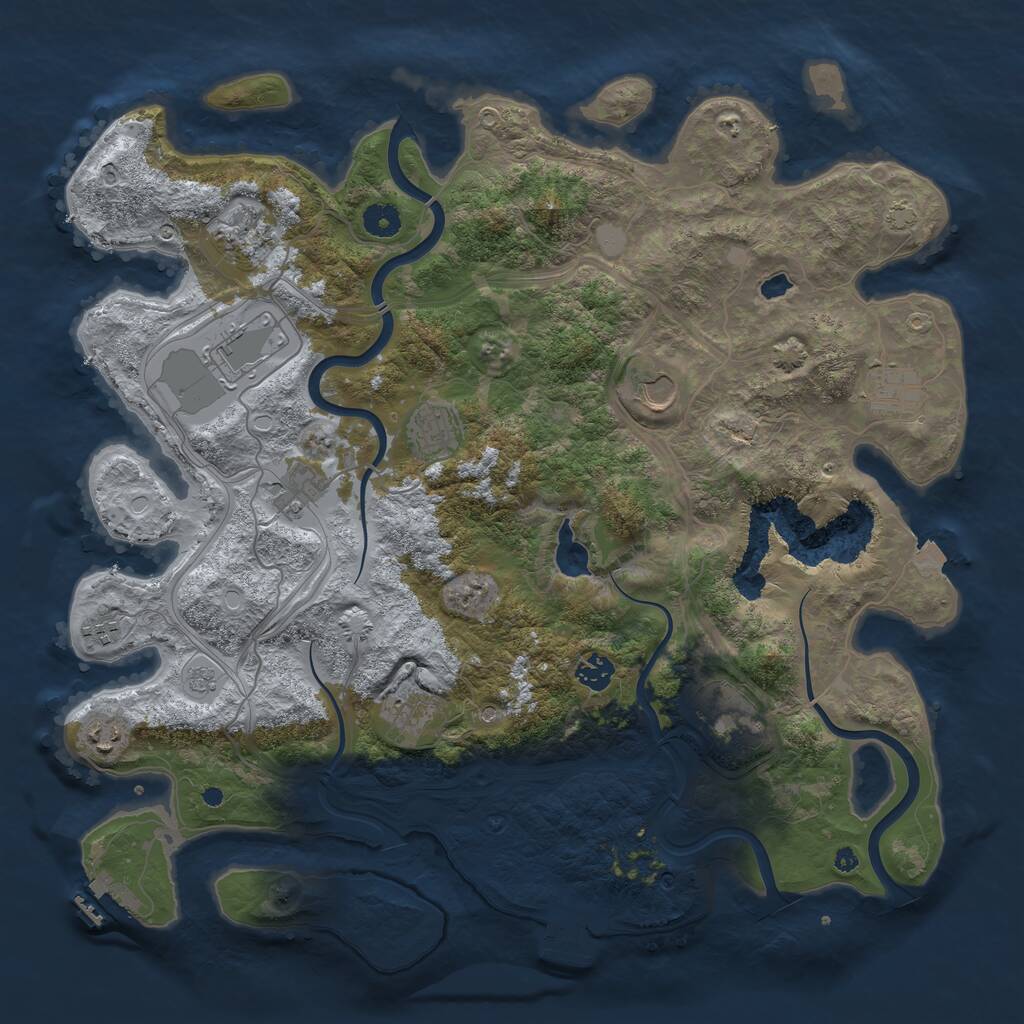 Rust Map: Procedural Map, Size: 4250, Seed: 503933226, 17 Monuments
