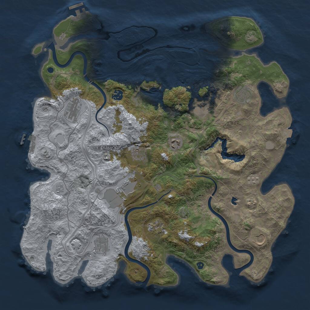 Rust Map: Procedural Map, Size: 4250, Seed: 6722256, 17 Monuments