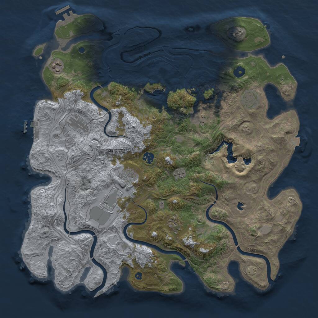 Rust Map: Procedural Map, Size: 4250, Seed: 6722256, 15 Monuments