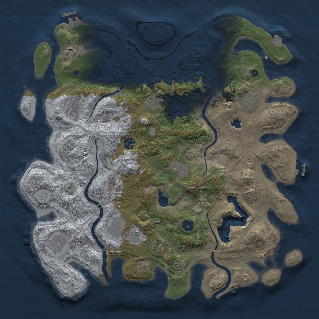 Rust Map: Procedural Map, Size: 4250, Seed: 1876850893, 16 Monuments