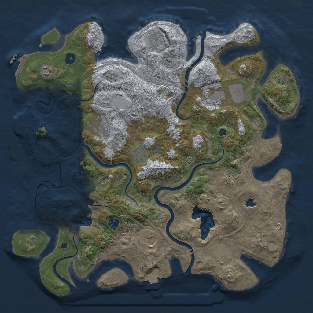Rust Map: Procedural Map, Size: 4250, Seed: 1988444186, 16 Monuments