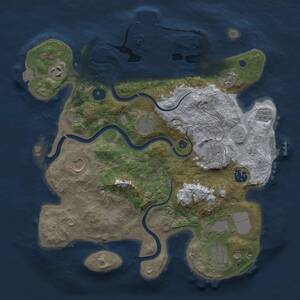 Thumbnail Rust Map: Procedural Map, Size: 3500, Seed: 1262976747, 14 Monuments