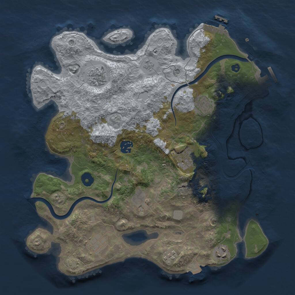 Rust Map: Procedural Map, Size: 3400, Seed: 22026620, 14 Monuments
