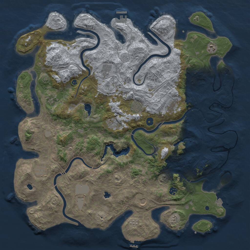 Rust Map: Procedural Map, Size: 4800, Seed: 574653071, 17 Monuments