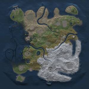 Thumbnail Rust Map: Procedural Map, Size: 3500, Seed: 15553317, 14 Monuments