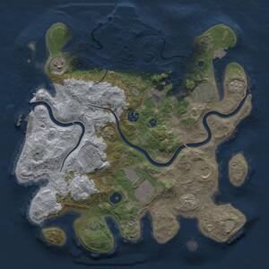 Thumbnail Rust Map: Procedural Map, Size: 3500, Seed: 127982675, 14 Monuments