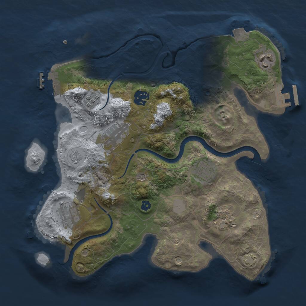 Rust Map: Procedural Map, Size: 3000, Seed: 32894434, 13 Monuments