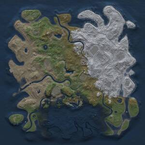 Thumbnail Rust Map: Procedural Map, Size: 4500, Seed: 1091489438, 15 Monuments