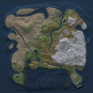 Thumbnail Rust Map: Procedural Map, Size: 3618, Seed: 466310247, 15 Monuments