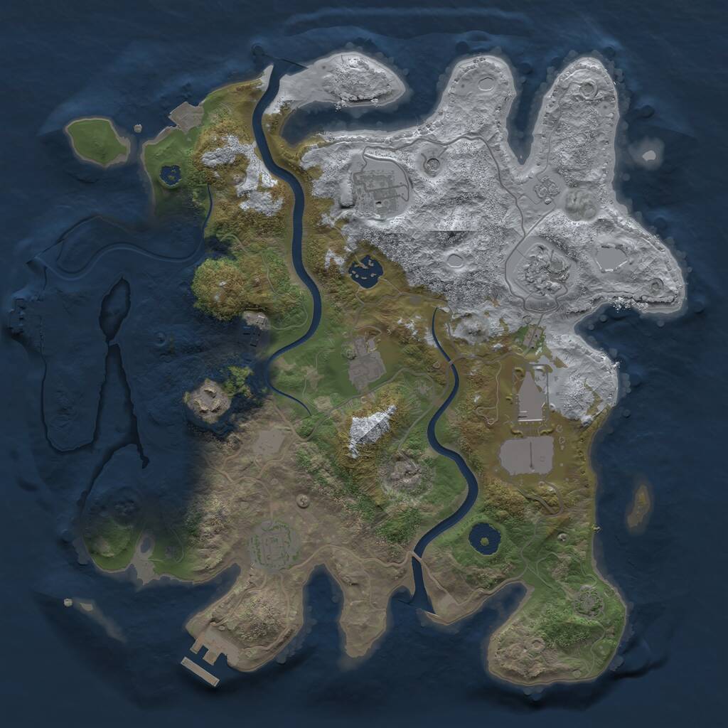 Rust Map: Procedural Map, Size: 3500, Seed: 209098865, 14 Monuments