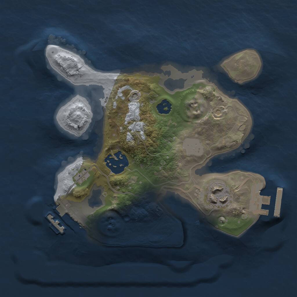 Rust Map: Procedural Map, Size: 2048, Seed: 2722, 5 Monuments